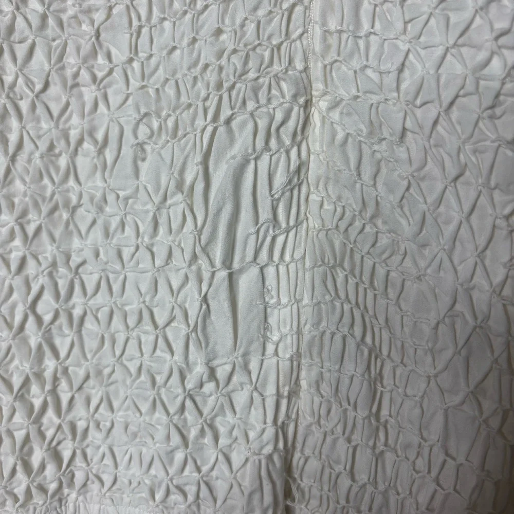 Sea New York Casey Hand Smocked White Long Sleeve Midi Dress Size 12 Large - Picture 5 of 9